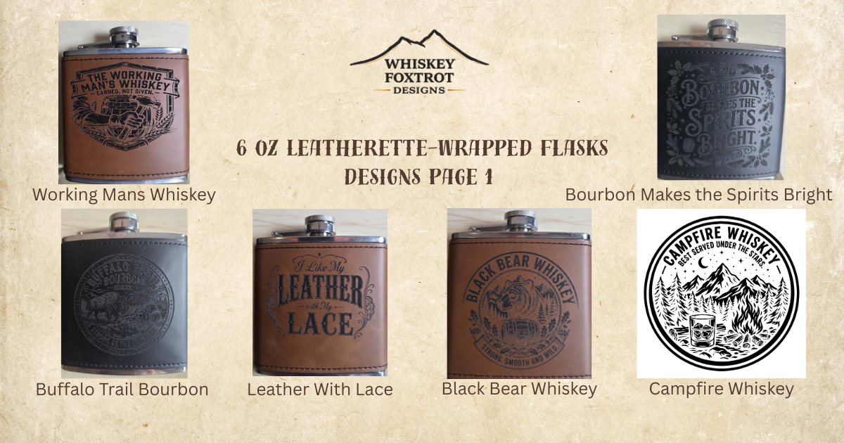 6 oz Leatherette-Wrapped Flasks