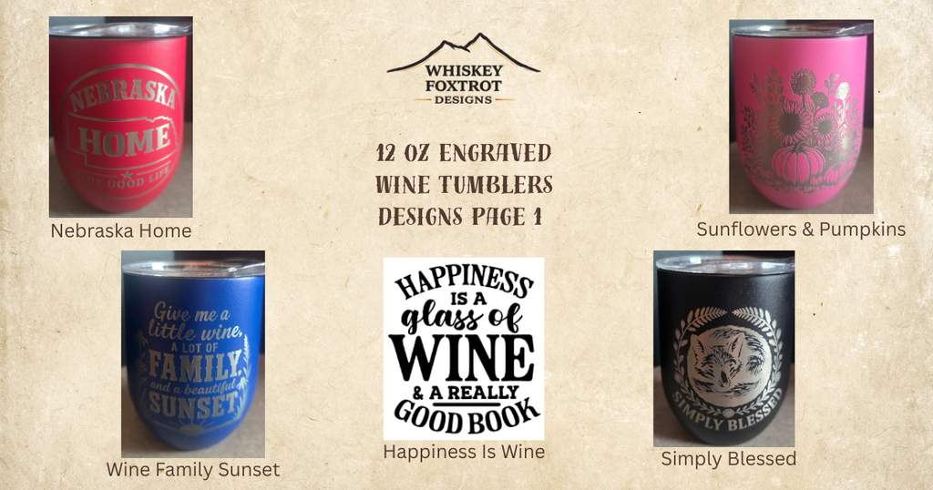 12 oz Engraved Wine Tumblers