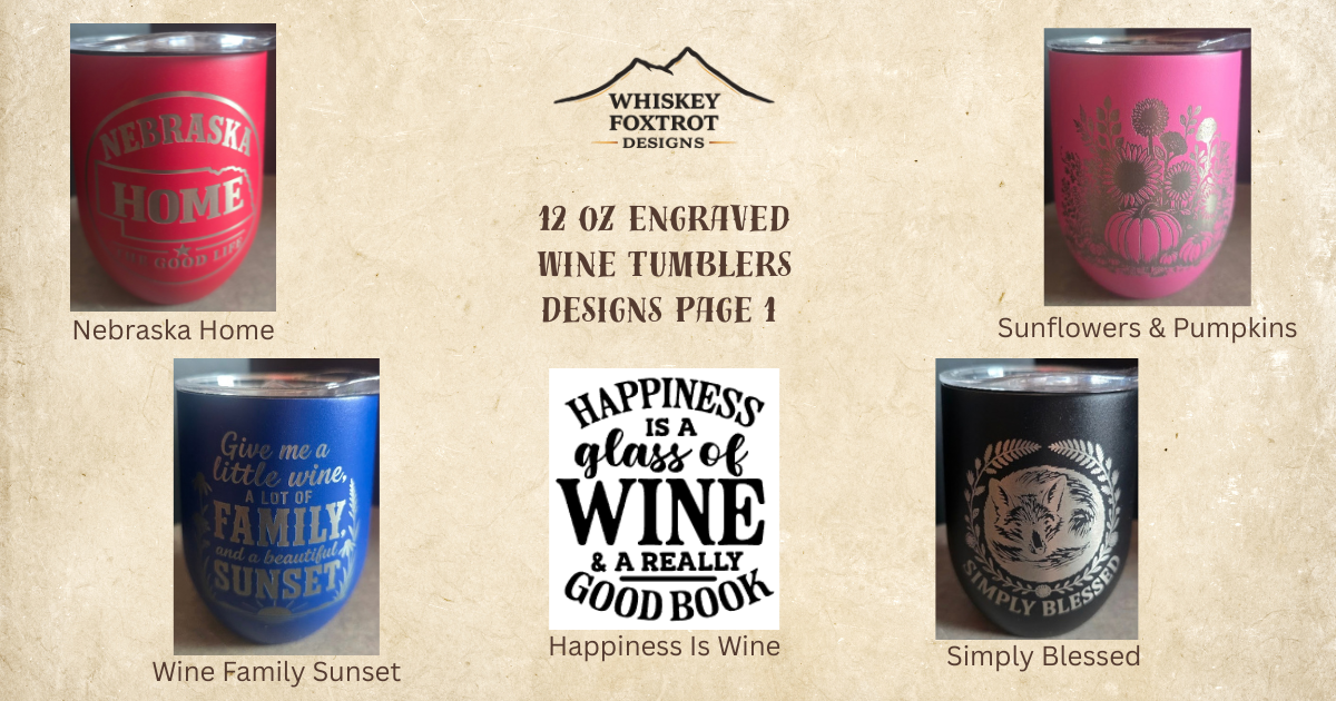 12 oz Engraved Wine Tumblers