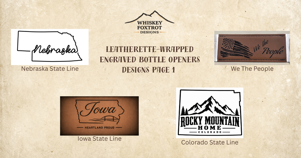 Leatherette-Wrapped Engraved Bottle Openers
