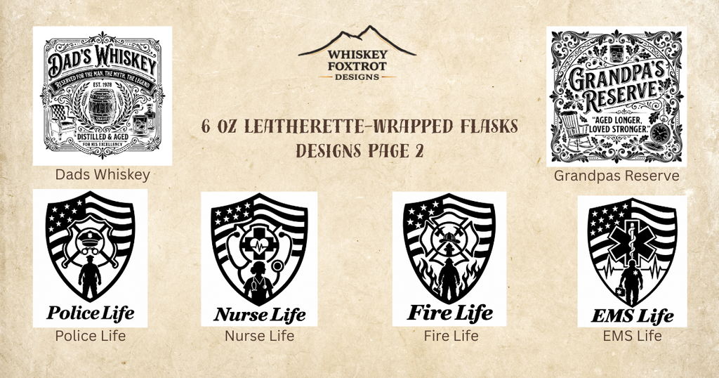 6 oz Leatherette-Wrapped Flasks