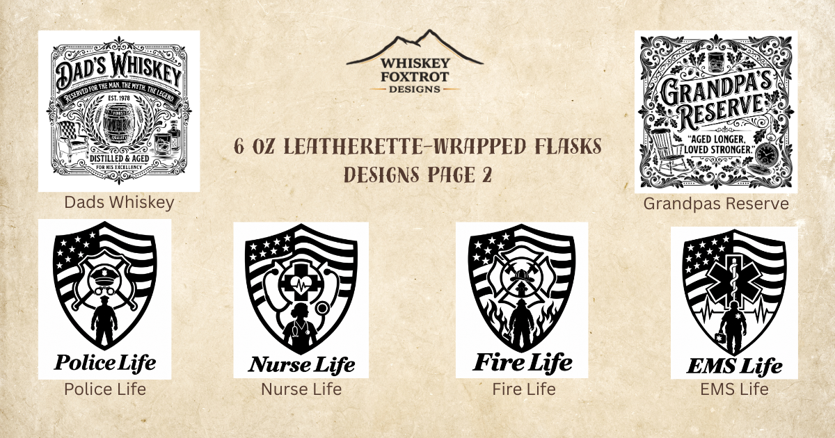 6 oz Leatherette-Wrapped Flasks