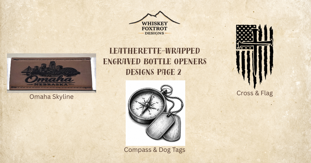 Leatherette-Wrapped Engraved Bottle Openers