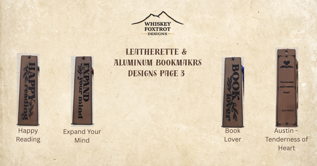 Leatherette & Aluminum Bookmarks