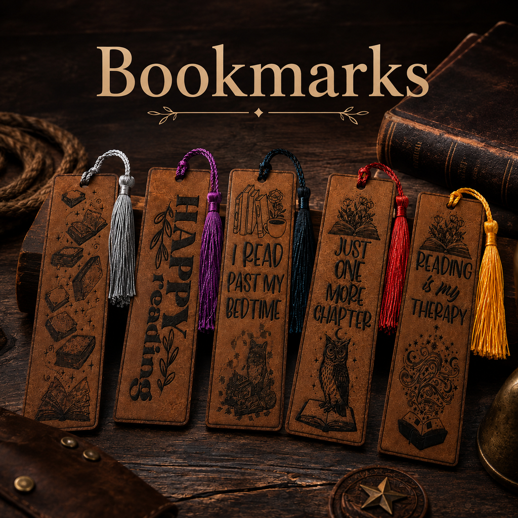 Leatherette & Aluminum Bookmarks