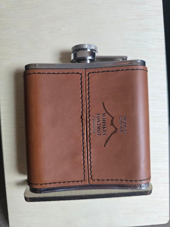 6 oz Leatherette-Wrapped Flasks