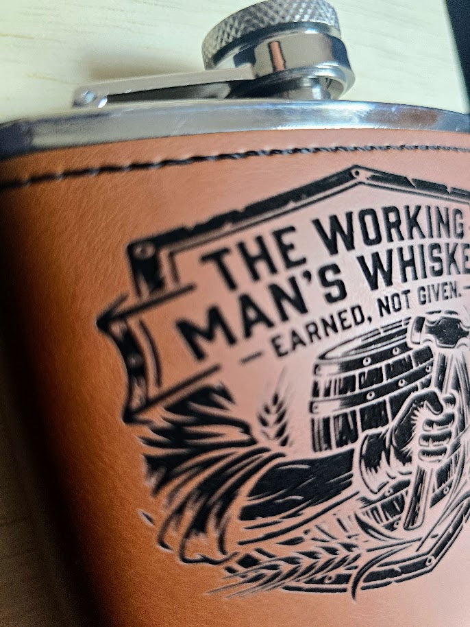 6 oz Leatherette-Wrapped Flasks