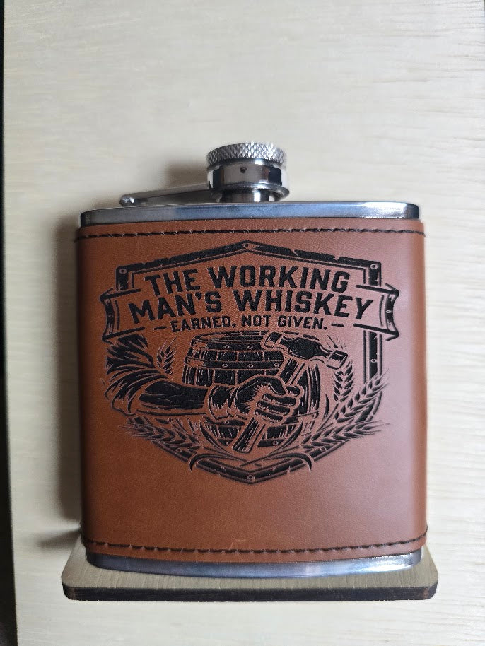 6 oz Leatherette-Wrapped Flasks