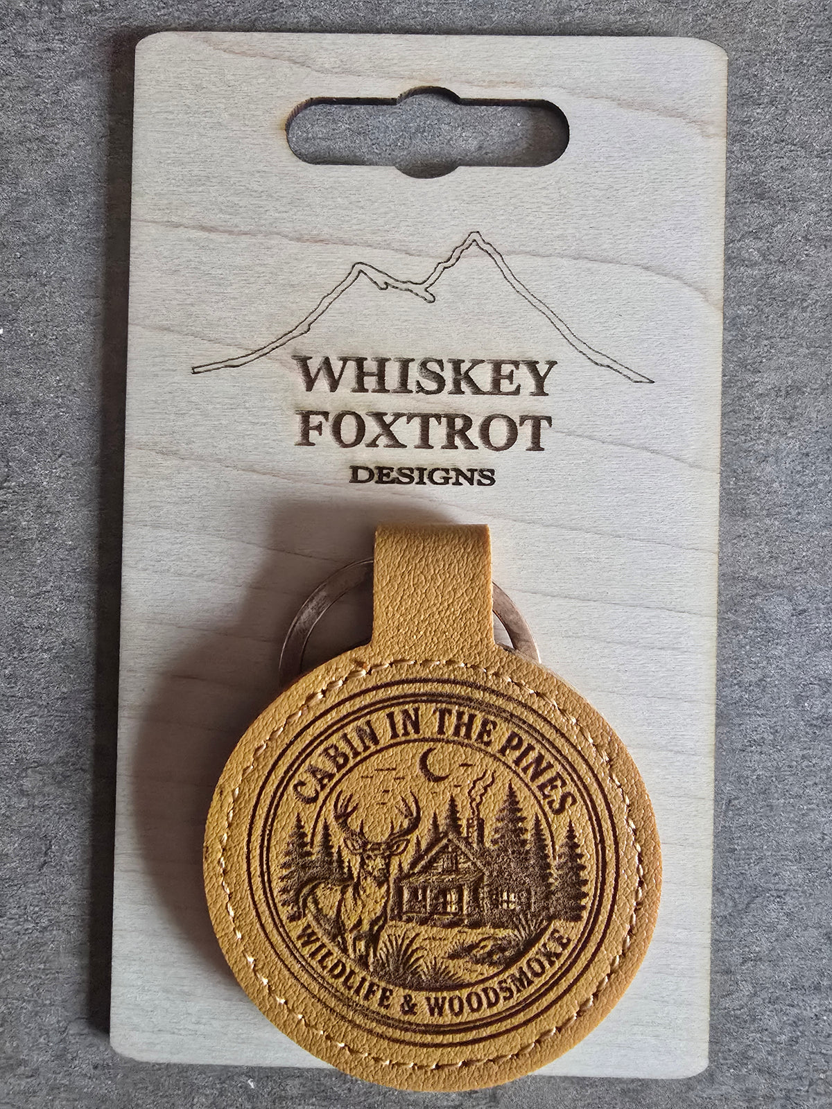 Round Leatherette Engraved Keychains
