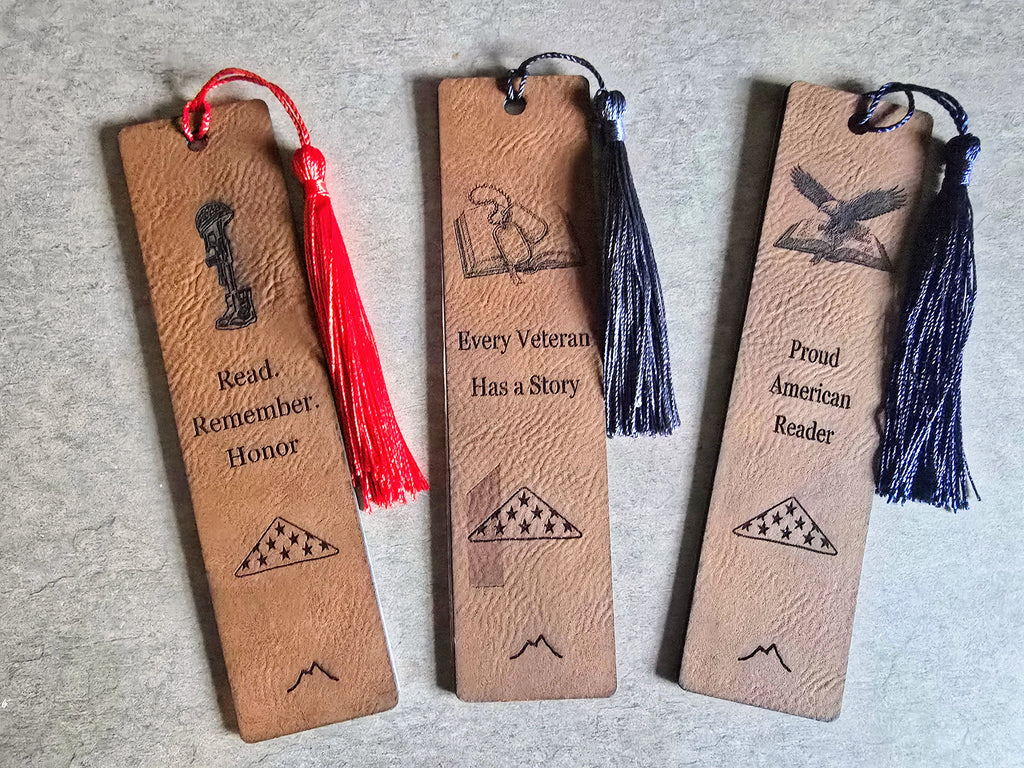 Leatherette & Aluminum Bookmarks