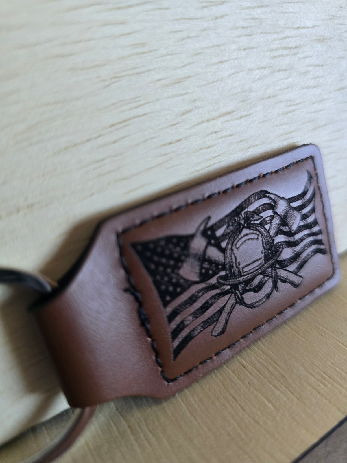 Laser-Engraved Rectangular Leatherette Keychains