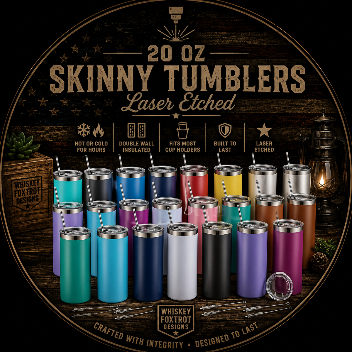 20 oz Engraved Skinny Tumblers